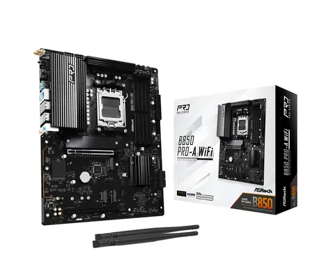 ASRock B850 Pro-A WiFi / AMD B850 / DDR5 / SATA III / USB 3.2 / 2.5GLAN / Wi-Fi 6E / sc.AM5 / ATX