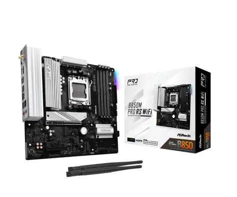 ASRock B850M Pro RS WiFi / AMD B850 / DDR5 / SATA III / USB 3.2 / 2.5GLAN / Wi-Fi 6E / sc.AM5 / mATX