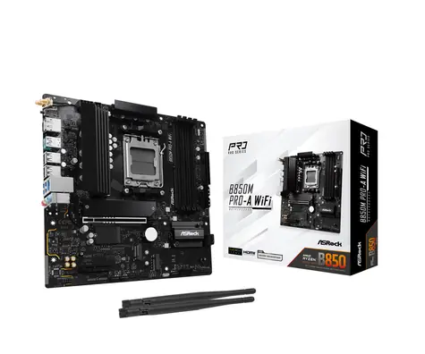ASRock B850M Pro-A WiFi / AMD B850 / DDR5 / SATA III / USB 3.2 / 2.5GLAN / Wi-Fi 6E / sc.AM5 / mATX