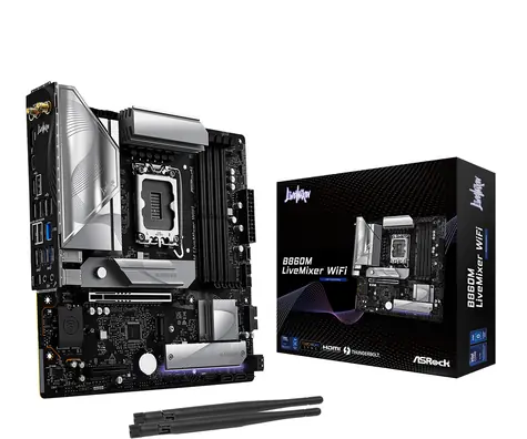 ASRock B860M LiveMixer WiFi / B860 / LGA 1851 / 4x DDR5 / PCIEx 16 / 2.5GLAN / Wi-Fi / mATX