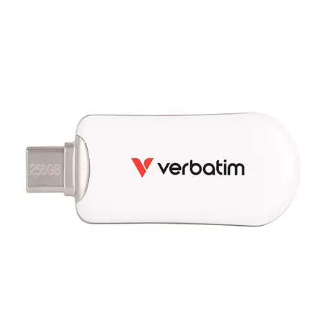 Verbatim Plectra 256GB bílá / Flash Disk / USB-C 3.0 / až 100 MBs