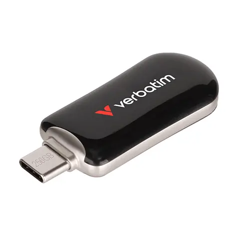 Verbatim Plectra 256GB černá / Flash Disk / USB-C 3.0 / až 100 MBs