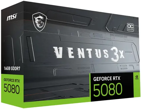 MSI GeForce RTX 5080 Ventus 3X OC 16GB / 16GB GDDR7 / 256-bit / 1x HDMI + 3x DP / 850W (16)
