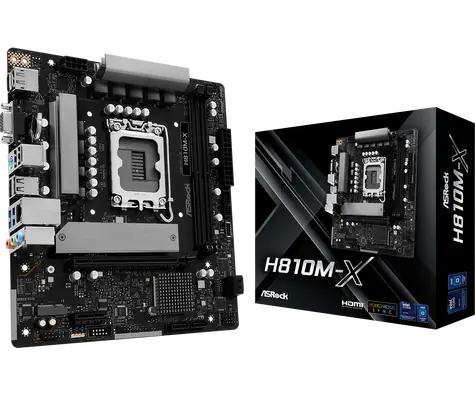 ASRock H810M-X / H810 / LGA 1851 / 2x DDR5 / PCIEx 16 / 2.5GLAN / mATX