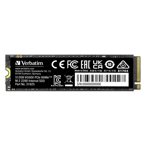 Verbatim Vi5000 512GB / M.2 2280 / PCI-E NVMe Gen4 / R: 5000MBs / W:4500MBs