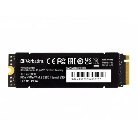 Verbatim Vi7000G 1TB / M.2 2280 / PCI-E NVMe Gen4 / R: 7000MBs / W:5000MBs