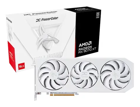 PowerColor Hellhound Radeon RX 9070 XT Spectral White 16GB / 3010 MHz / 16GB GDDR6 / 256-bit / 1x HDMI + 3x DP / 700W