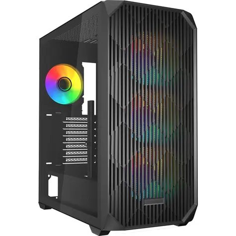 Sharkoon AK3 RGB černá / ATX / 2x USB 3.2 / 1x USB-C / 4x 120mm / bez zdroje / průhledná bočnice