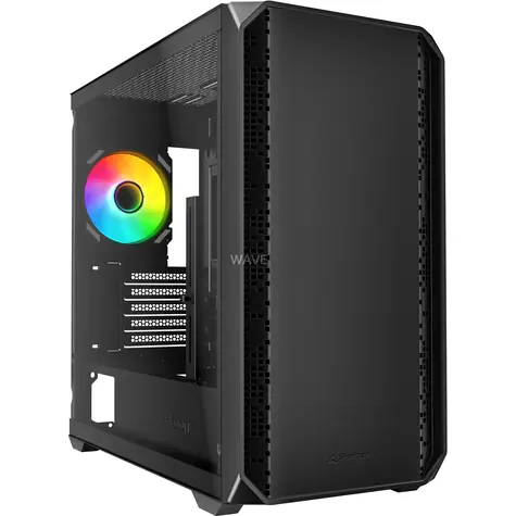 Sharkoon MK2 RGB černá / Micro ATX / 2x USB 3.2 / 1x USB-C / 2x 120mm / bez zdroje / průhledná bočnice