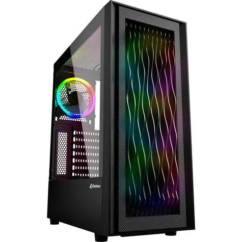 Sharkoon RGB WAVE černá / ATX / 2x USB 3.0 / 1x USB-C / 4x 120mm / bez zdroje / průhledná bočnice