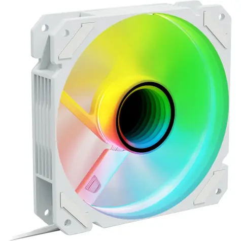 Sharkoon SHARK Mirror RGB PWM REVERSE bílá / větráček / 120mm / RGB / 26.8 dBA / 1500 RPM / 99.52 m3h