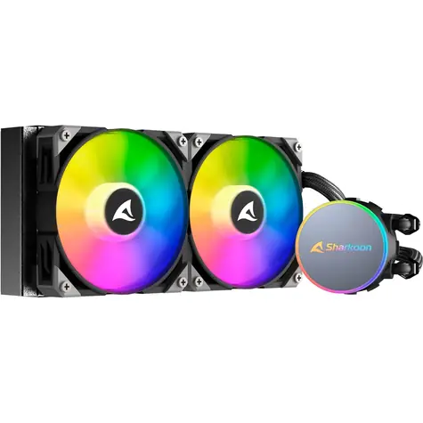 Sharkoon S70 RGB AIO 240mm / 2x 120mm / 2000 RPM / 77 CFM / 35dB / 4-pin / Intel & AMD