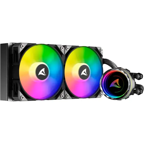 Sharkoon S80 RGB AIO 240mm / 2x 120mm / 2000 RPM / 71 CFM / 35dB / 4-pin / Intel & AMD