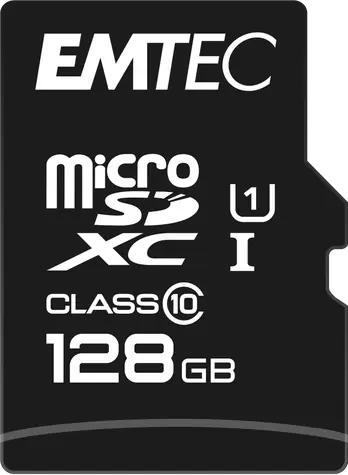EMTEC MicroSD Card 128GB SDXC CL.10 Gold + / UHS-I U1 / Class 10 / čtení až: 90MBs / zápis až: 20MBs