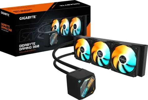 GIGABYTE GAMING 360 / AIO vodní chladič CPU / 3x 120 mm / 2200 RPM @ 35.8 dB / 61.61 CFM