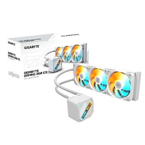 GIGABYTE GAMING 360 ICE / AIO vodní chladič CPU / 3x 120 mm / 2200 RPM @ 35.8 dB / 61.61 CFM