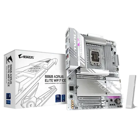 GIGABYTE B860 AORUS ELITE WIFI7 ICE / B860 / LGA1851 / 4x DDR5 / PCIEx16 / 2.5 GLAN / ATX