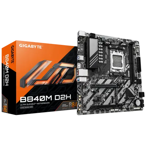 GIGABYTE B840M D2H / B840M / AM5 / 4x DDR5 / PCIEx16 / 2.5 GLAN / mATX