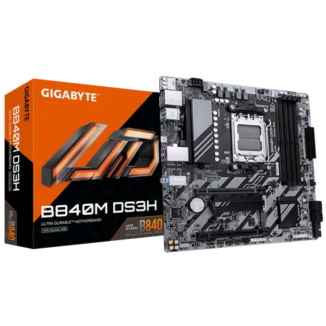 GIGABYTE B840M DS3H / B840M / AM5 / 4x DDR5 / PCIEx16 / 2.5 GLAN / mATX