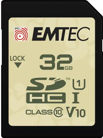 EMTEC Outdoor SD UHS-I U1 V10  32GB / čtení: 90MBs / zápis: 20MBs