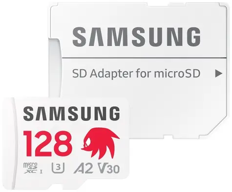 SAMSUNG PRO Plus Sonic the Hedgehog microSDXC 128GB + SD adaptér / UHS-1 / Class 10 / U3 / Čtení:180MBps / Zápis:130MBps