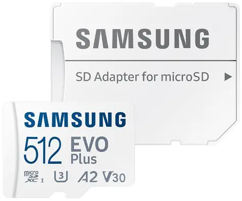 SAMSUNG EVO Plus microSDXC 512GB (MB-MC512SA/EU) + SD adaptér / UHS-1 / Class 10 / U3 / Čtení: 160MBps