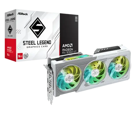 ASRock Radeon RX 9060 XT Steel Legend OC 16GB / 3320MHz / 16GB GDDR6 / 1x HDMI + 2x DP / 550W (8)