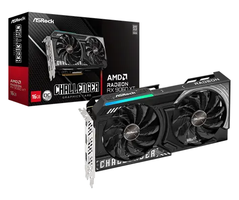 ASRock Radeon RX 9060 XT Challenger OC 16GB / 3290MHz / 16GB GDDR6 / 128-bit / 1x HDMI + 2x DP / 550W (8)