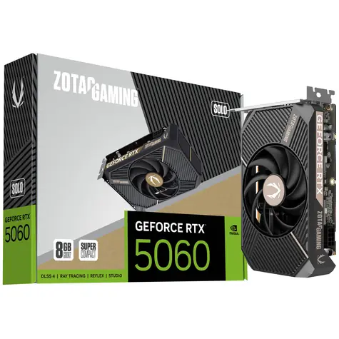 ZOTAC GeForce RTX 5060 Solo 8GB / 2280 - 2497Mhz / 8GB GDDR7 / 128bit / 1x HDMI + 3x DP / 550W (8)