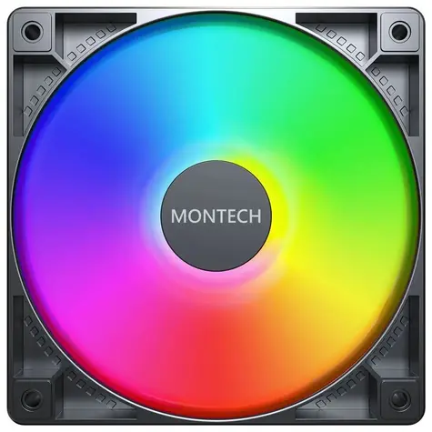 Montech GF120 PWM ARGB černá / 120 mm / Hydraulic Bearing / 25.5 dB @ 1600 RPM / 112 CFM / ARGB / 4-pin