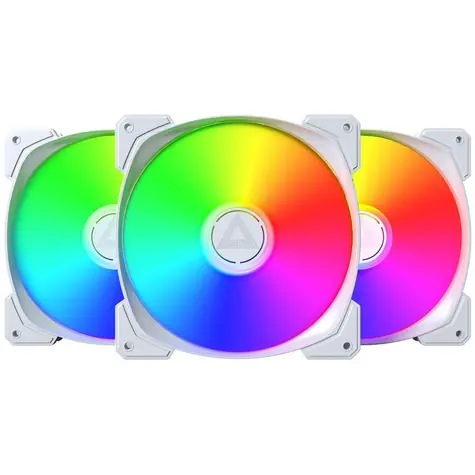 Montech HP140 PWM ARGB 3ks bílá / 140 mm / Hydraulic Bearing / 29.2 dB @ 1600 RPM / 162 CFM / ARGB / 4-pin
