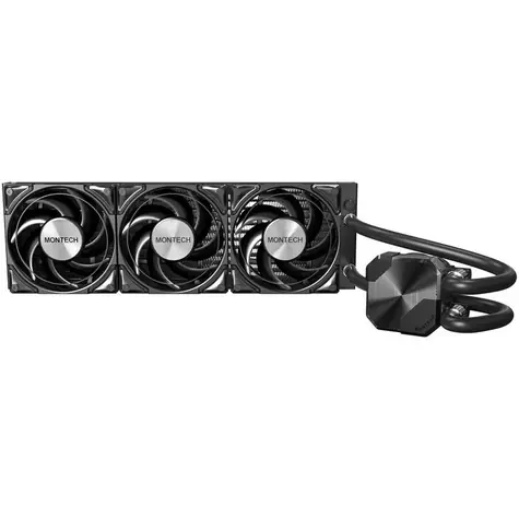 Montech HyperFlow Silent AiO černá / 3x 120mm / 24.8 dB @ 3100 RPM / 72.3 CFM / AMD + Intel 