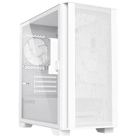 Montech AIR 100 LITE bílá / Micro ATX / 3x USBA / 2x 120mm / bez zdroje / průhledná bočnice