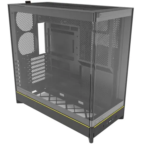 Montech HS02 černá / ATX / 2x USBA / 1x USB-C / bez zdroje / průhledná bočnice