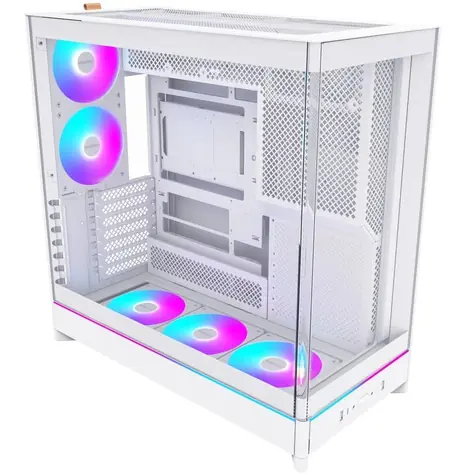 Montech HS02 PRO bílá / ATX / 2x USBA / 1x USB-C / 5x 120mm / bez zdroje / průhledná bočnice