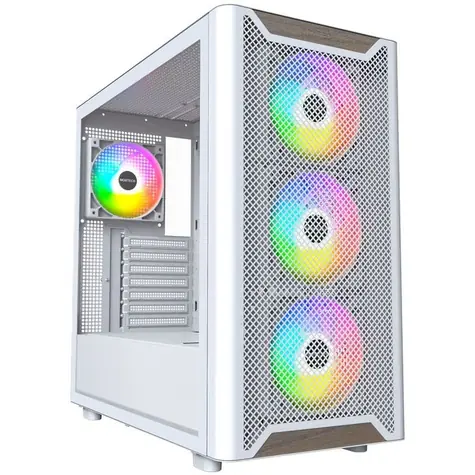 Montech XR Wood bílá / ATX / 2x USBA / 1x USB-C / 4x 120mm / bez zdroje / průhledná bočnice