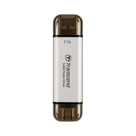 Transcend TS1TESD310S Externí SDD 1TB Stříbrná / USB-C 3.2 Gen 2 / R: 1050MBs / W: 950MBs