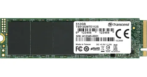 TRANSCEND MTE112S 512GB / M.2 2280 Gen 3 / RW: 1700/900 MBps / IOPS: 160K/140K / MTBF 2.0mh / 5y