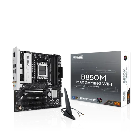 ASUS B850M MAX GAMING WIFI / B850 / 4x DDR5 / 1x GLAN / Wi-Fi 6 / mATX