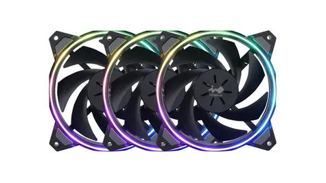 InWin Sirius Loop RGB PWM 3ks černá / 120mm / 27 dB @ 1800 RPM / Long Lifespan Sleeve Bearing / 50 CFM / 3-Pin + 4-Pin