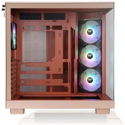 Thermaltake View 380 XL TG ARGB hnědá / ATX / 2x USB-A 3.2 / 1x USB-C / 4x120mm / bez zdroje / průhledná bočnice 