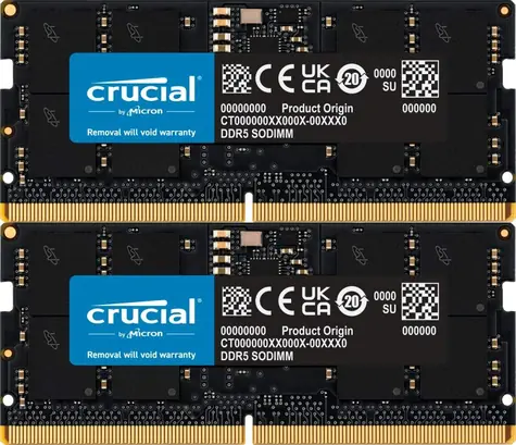 Crucial 64GB (2x32GB) DDR5 5600Mhz / CL46 / 1.1V / SO-DIMM / non-ECC
