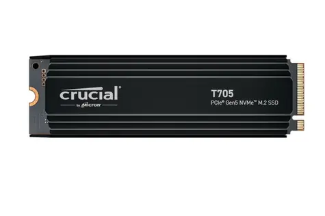 Crucial T705 1TB / M.2 SSD 2280 / PCIe 5.0 / R:13600MBs / W:10200MBs / Heatsink / 5y