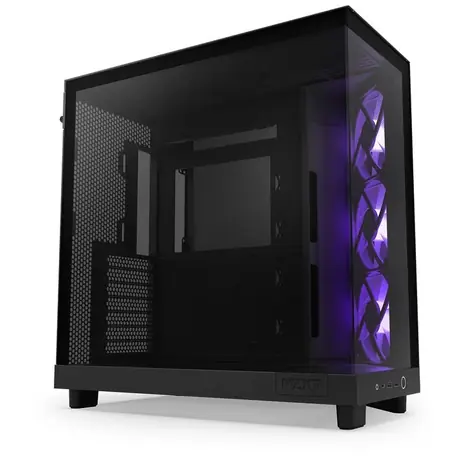 NZXT H6 Flow RGB černá / ATX / 2x USB-A 3.2 / 1x USB-C 3.2 / 3x120mm / bez zdroje / průhledná bočnice 
