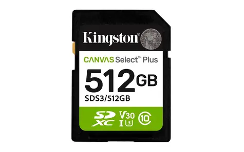 Kingston Canvas Select Plus SDXC 512GB / UHS-I V90 / U3 / Class 10