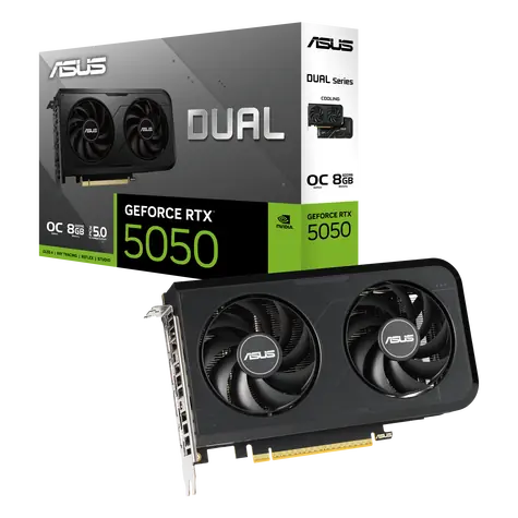 ASUS DUAL GeForce RTX 5050 OC 8GB / 2677MHz / 8GB GDDR6 / 128-bit / 1x HDMI + 3x DP / 550W (8)