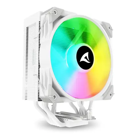 Sharkoon A50 RGB bílá / 1x 120mm / 230W TDP / 1800 RPM @ 30 dB / RGB / AMD + Intel
