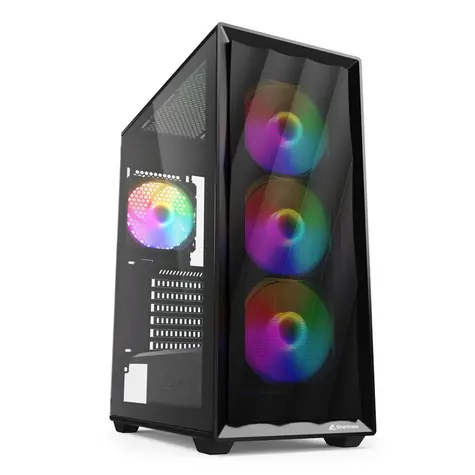 Sharkoon VK4 Rainbow černá / ATX / 2x USB-A 3.0 / 4x 120mm RGB / bez zdroje / průhledná bočnice 