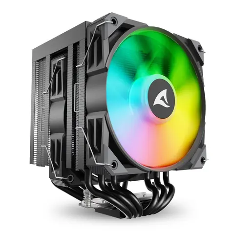 Sharkoon A60 RGB černá / 2x 120mm / 260W TDP / 1800 RPM @30 dB / RGB / AMD + Intel