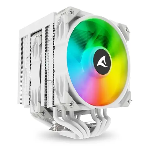 Sharkoon A60 RGB bílá / 2x 120mm / 260W TDP / 1800 RPM @30 dB / RGB / AMD + Intel